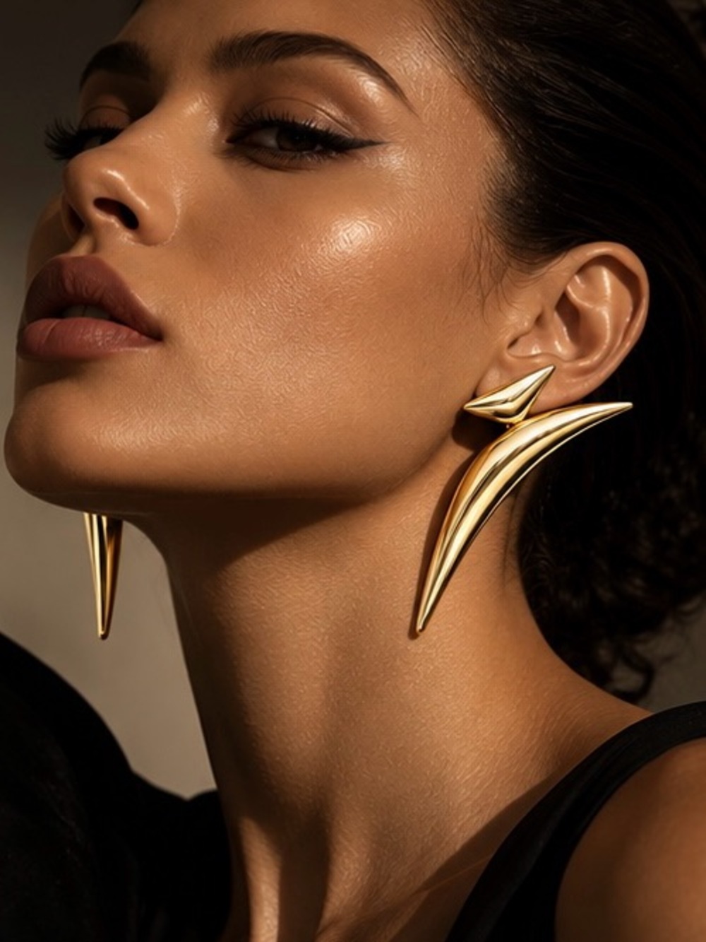 Avant Garde Sculptural Gold Earrings